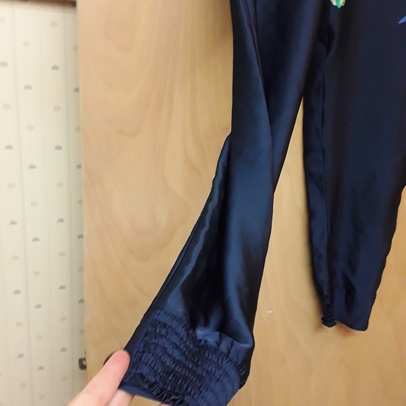 Natori Blue Pink Floral Silky Pajamas Pants M - Picture 7 of 14